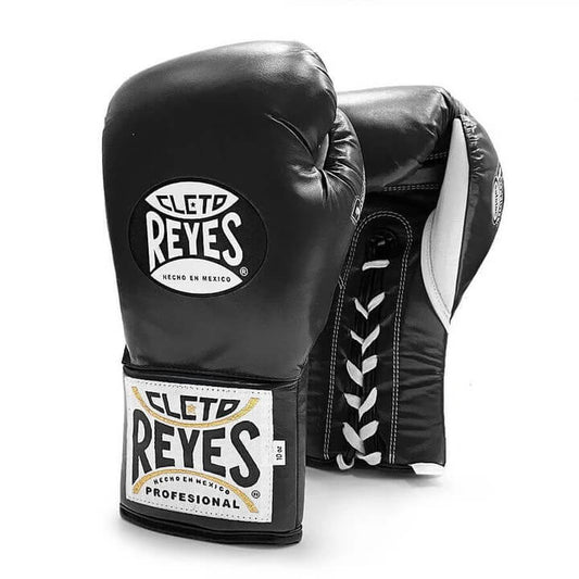 Cleto Reyes Boxing Gloves Black/White Lace-Up 14oz