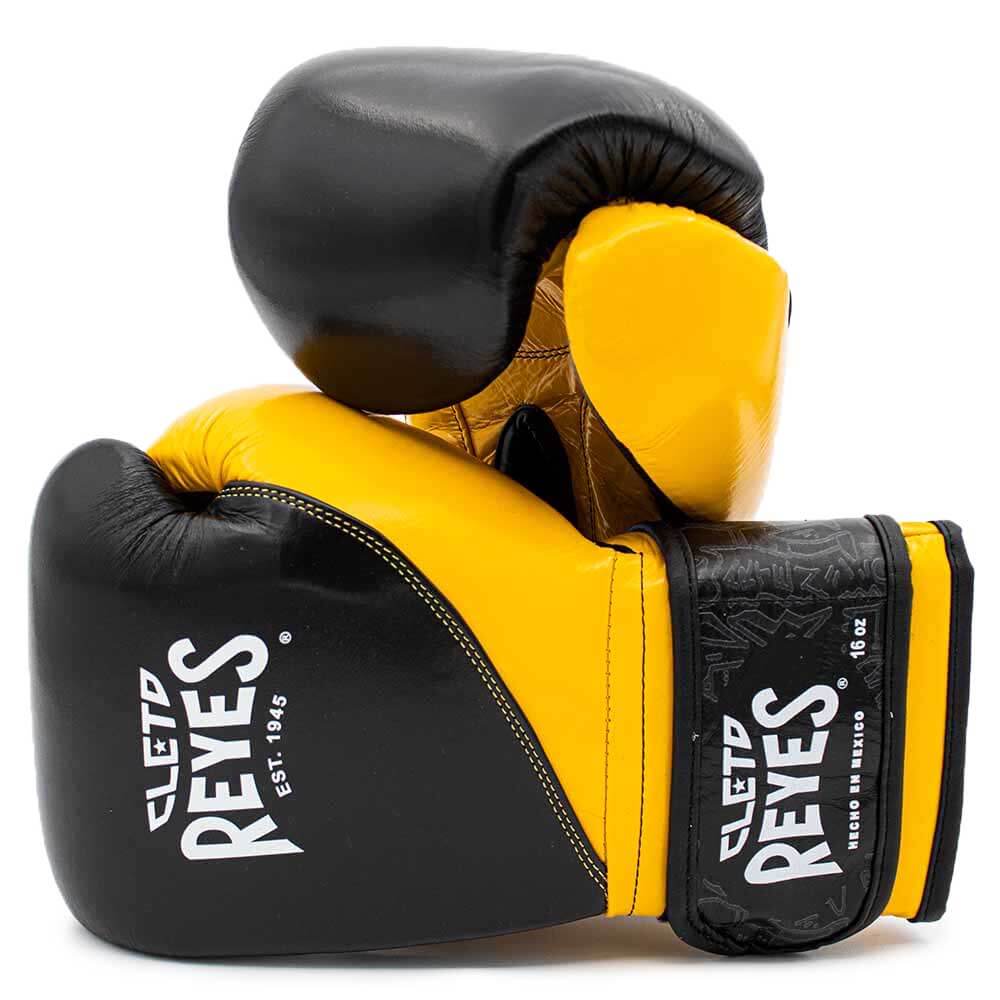 Cleto Reyes Boxing Gloves Black/Yellow Customizable