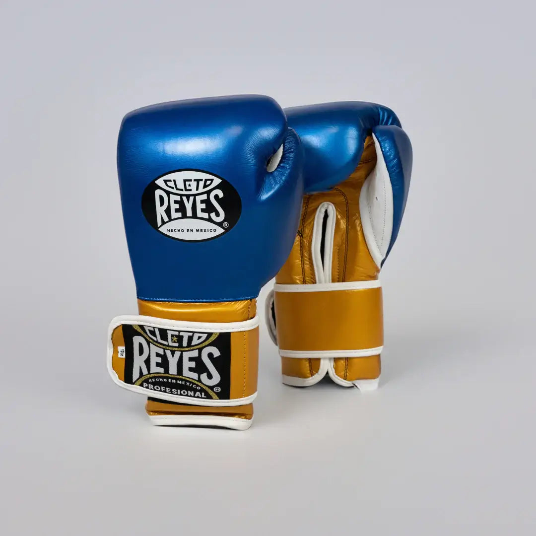 Cleto Reyes Boxing Gloves Blue/Gold/White Velcro 14oz