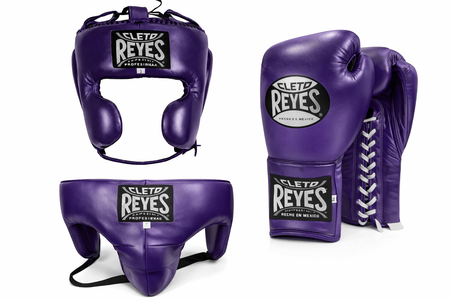 Cleto Reyes Boxing Set Dark-Purple Lace-Up Gloves
