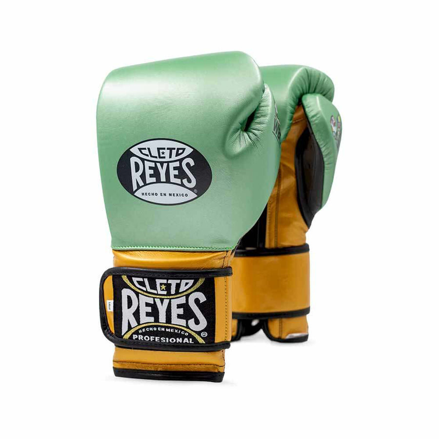 Cleto Reyes Boxing Gloves Green/Gold Customizable