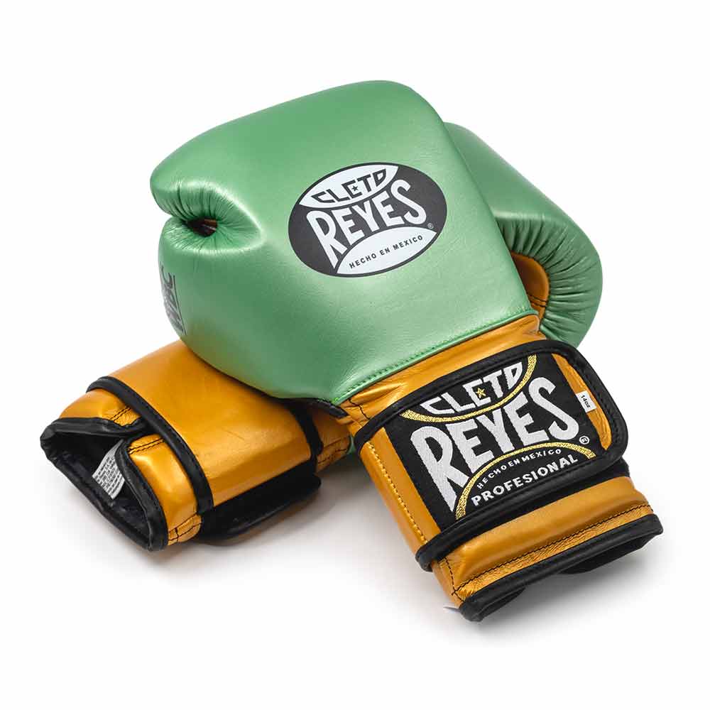 Cleto Reyes Boxing Gloves Green/Gold Customizable
