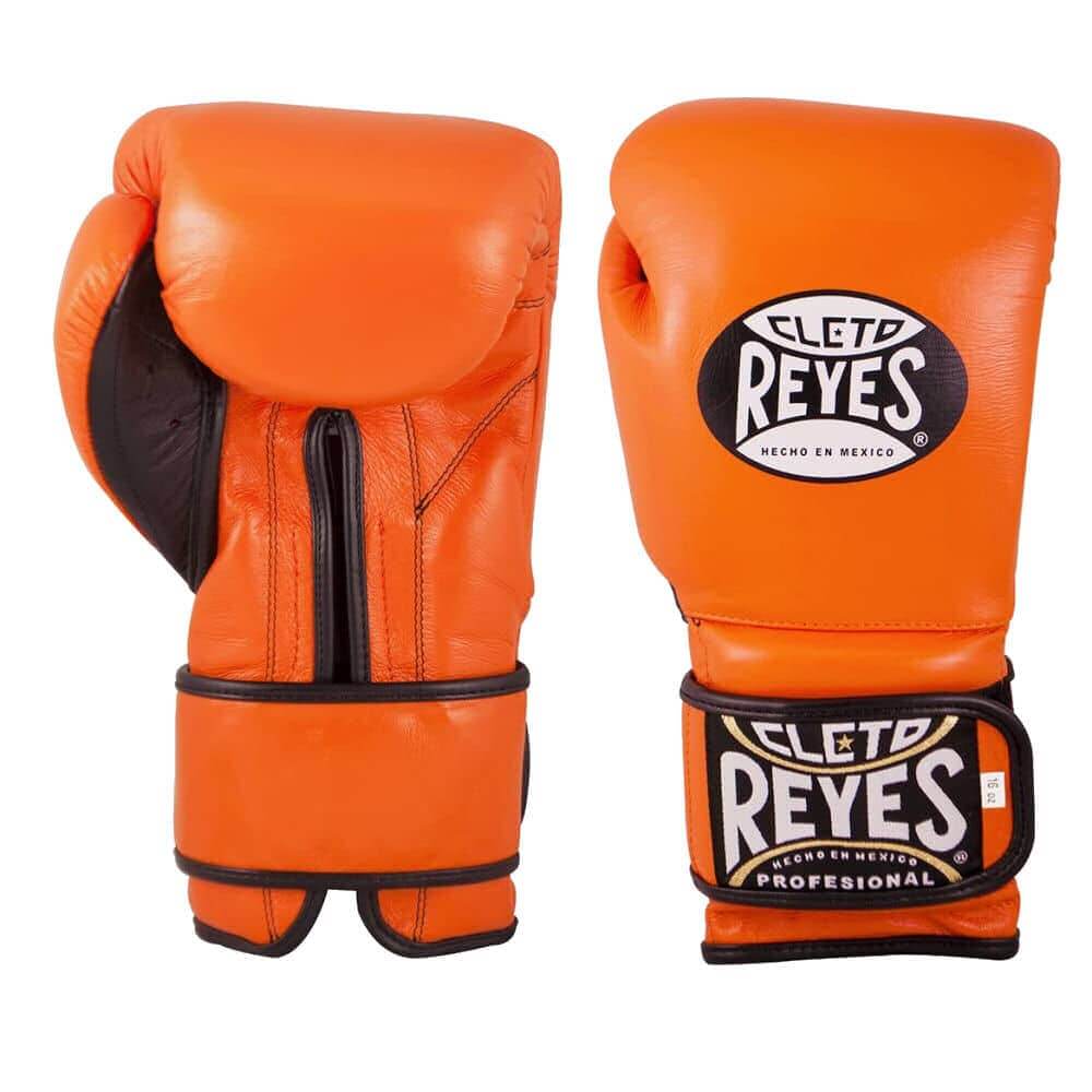Cleto Reyes Boxing Gloves Orange/Black Velcro 16oz