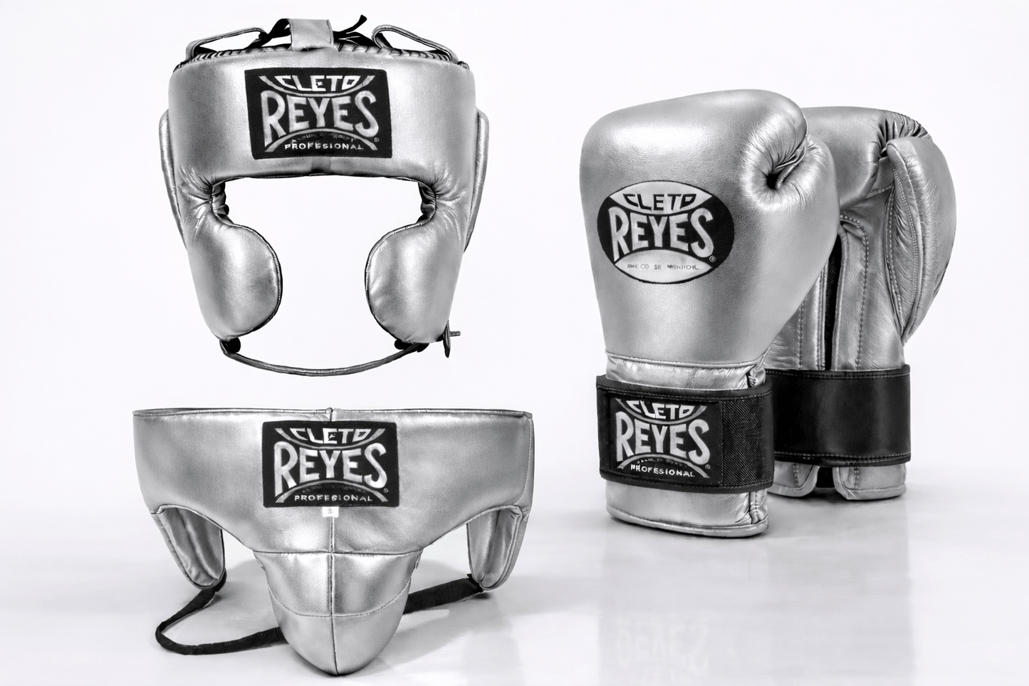 Cleto Reyes Boxing Set Silver/Black Protective Gear