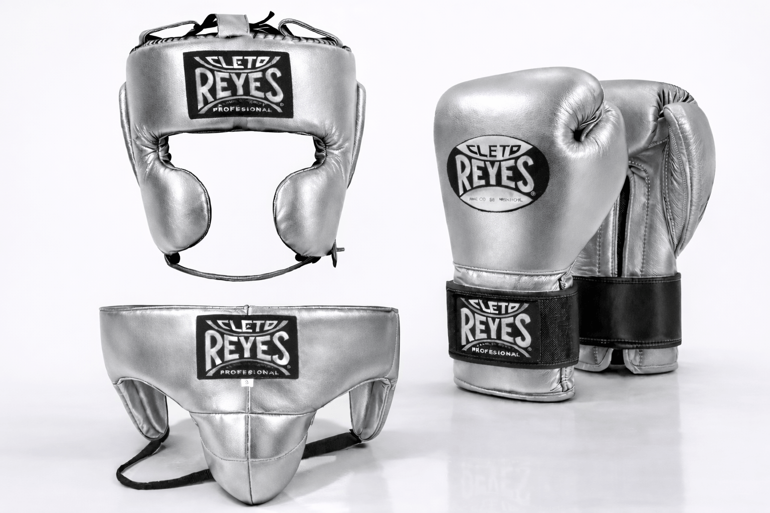 Cleto Reyes Boxing Set Silver/Black Protective Gear