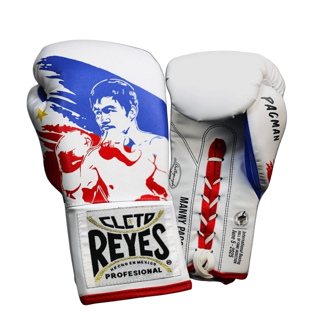 Cleto Reyes Boxing Gloves White/Blue/Red Customizable