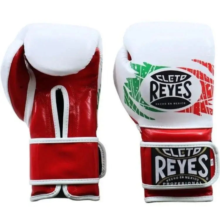 Cleto Reyes Boxing Gloves White/Red/Green Velcro 16oz