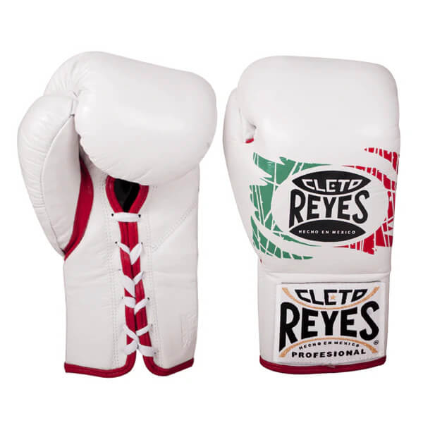 Cleto Reyes Boxing Gloves White/Red/Green Lace-Up Training