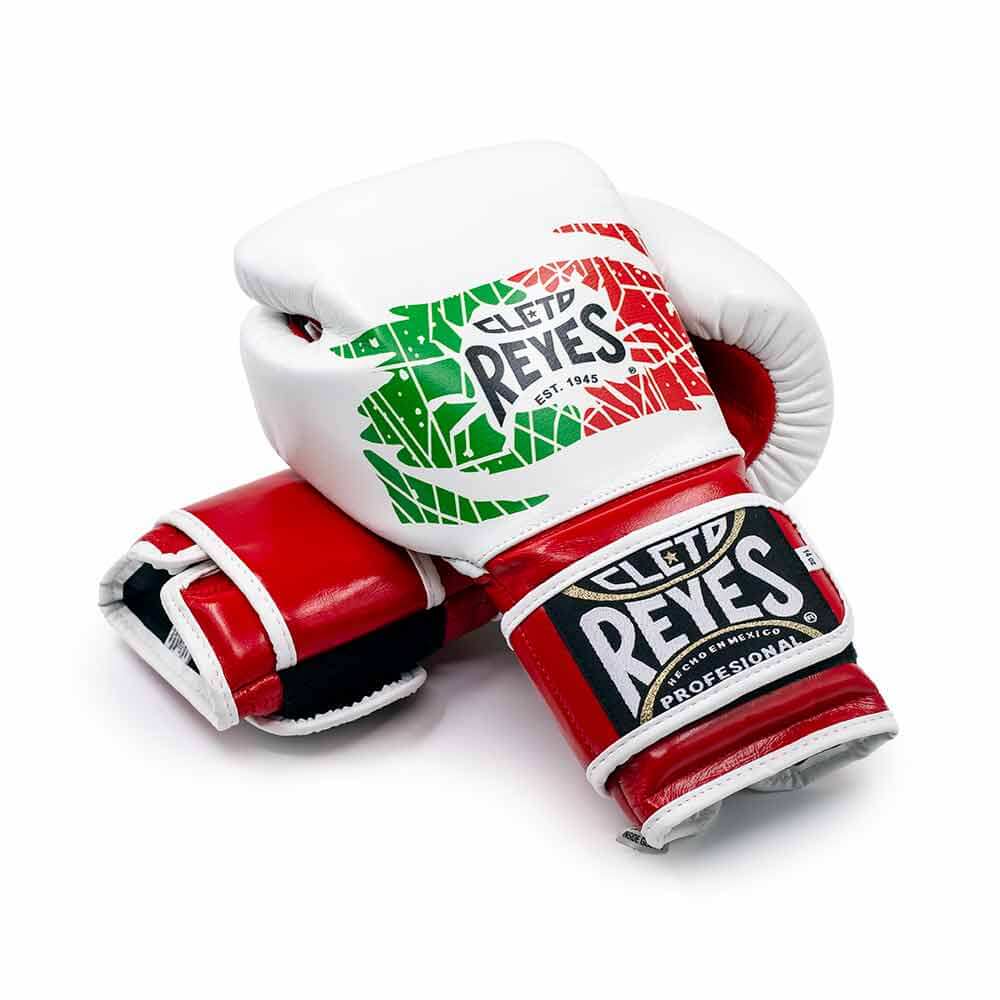 Cleto Reyes Boxing Gloves White/Red/Green Velcro 12oz