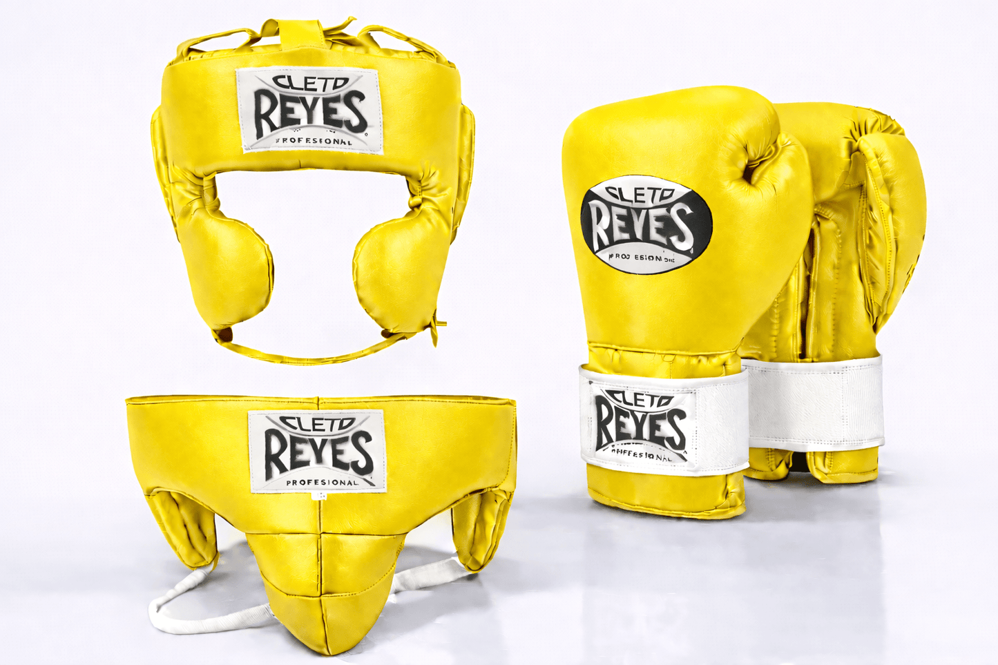 Cleto Reyes Boxing Set Yellow/White Leather
