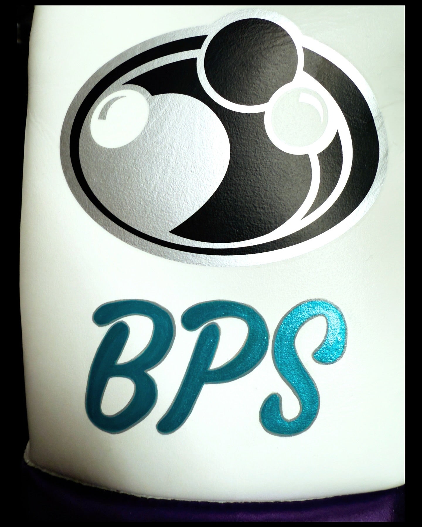 BPS Grant Lace-Up Pro Boxing Gloves – White/Purple/Teal