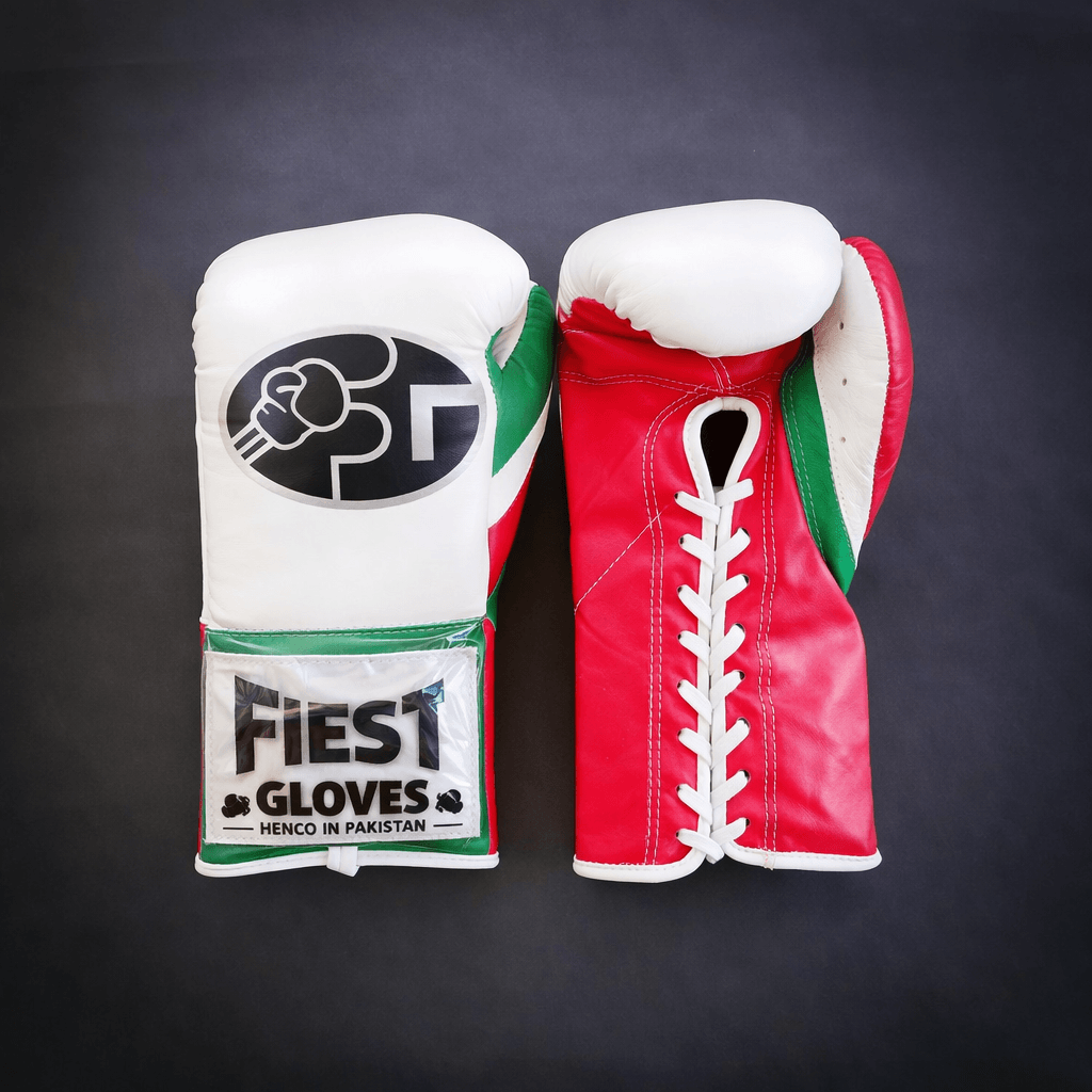 Fiest Winning Style Boxing Gloves White/Red/Green Customizable