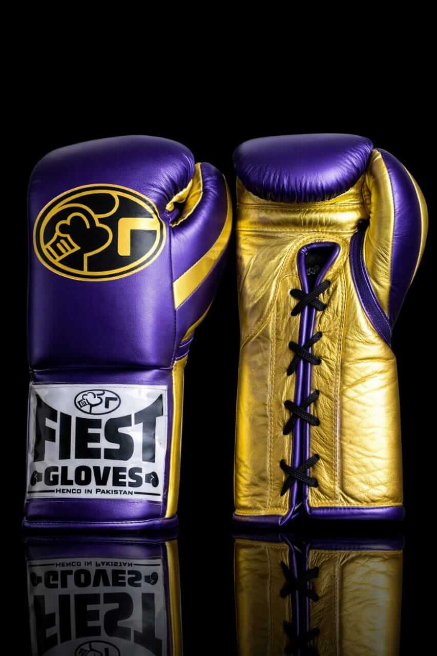 Fiest Winning Style Boxing Gloves Purple/Gold Heavy Bag
