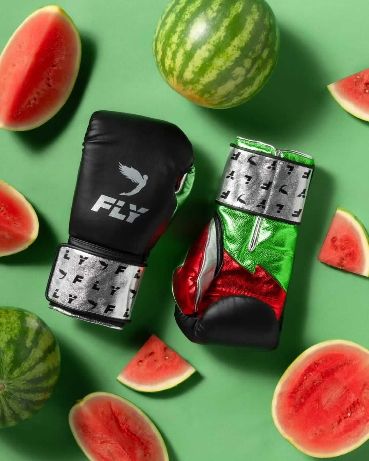 Fly Boxing Gloves Black/Silver/Green/Red Fight Gear