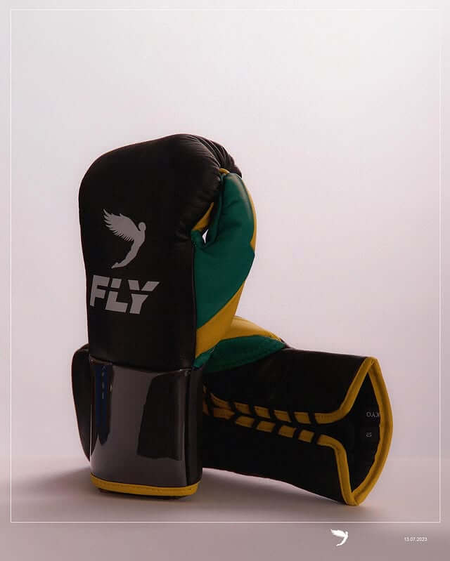 Fly Boxing Gloves Black/Yellow/Green Boxing Training