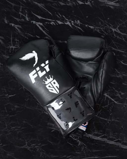 Fly Boxing Gloves Black/White Fight Gear