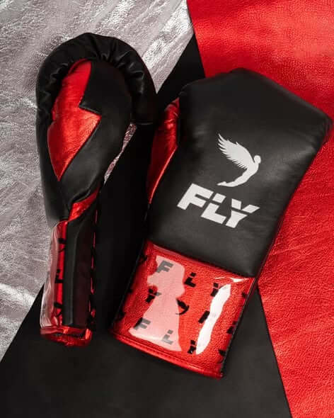 Fly Boxing Gloves Black/Red Fitness Boxing