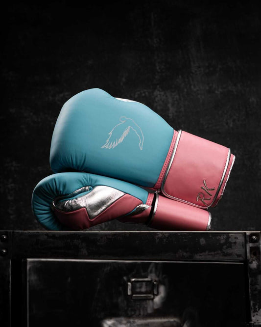 Fly Boxing Gloves Sky-Blue/Pink/Silver Competition
