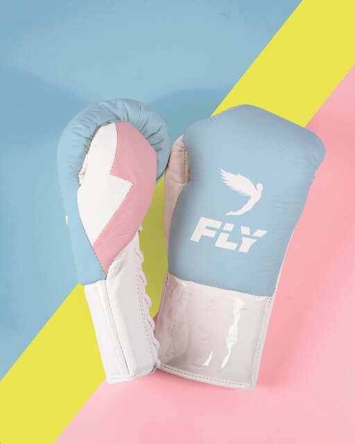 Fly Boxing Gloves Sky-Blue/White/Pink Sparring