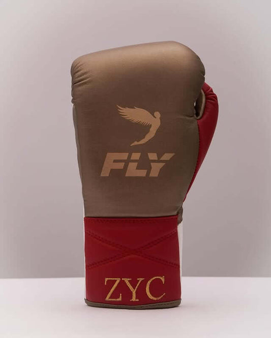 Fly Boxing Gloves Brown/Red Lace-Up Training