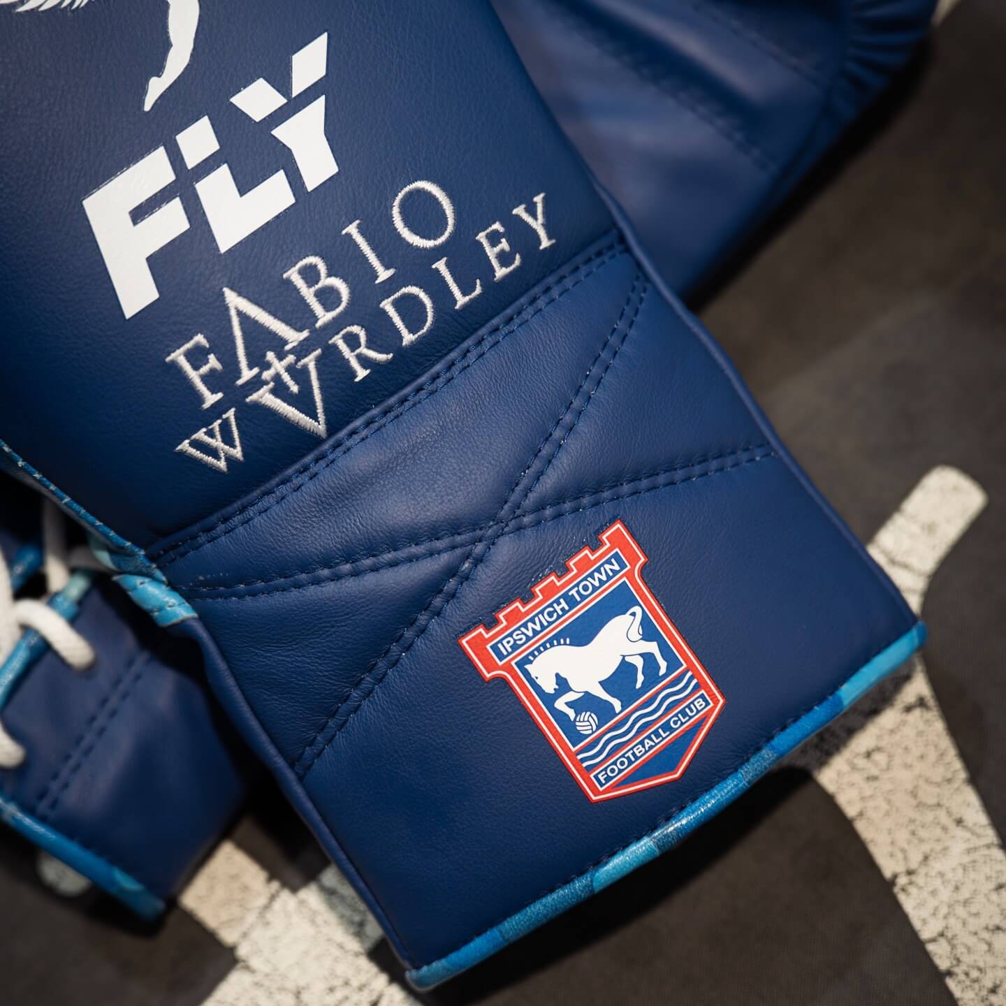 Fly Boxing Gloves Blue/White Custom