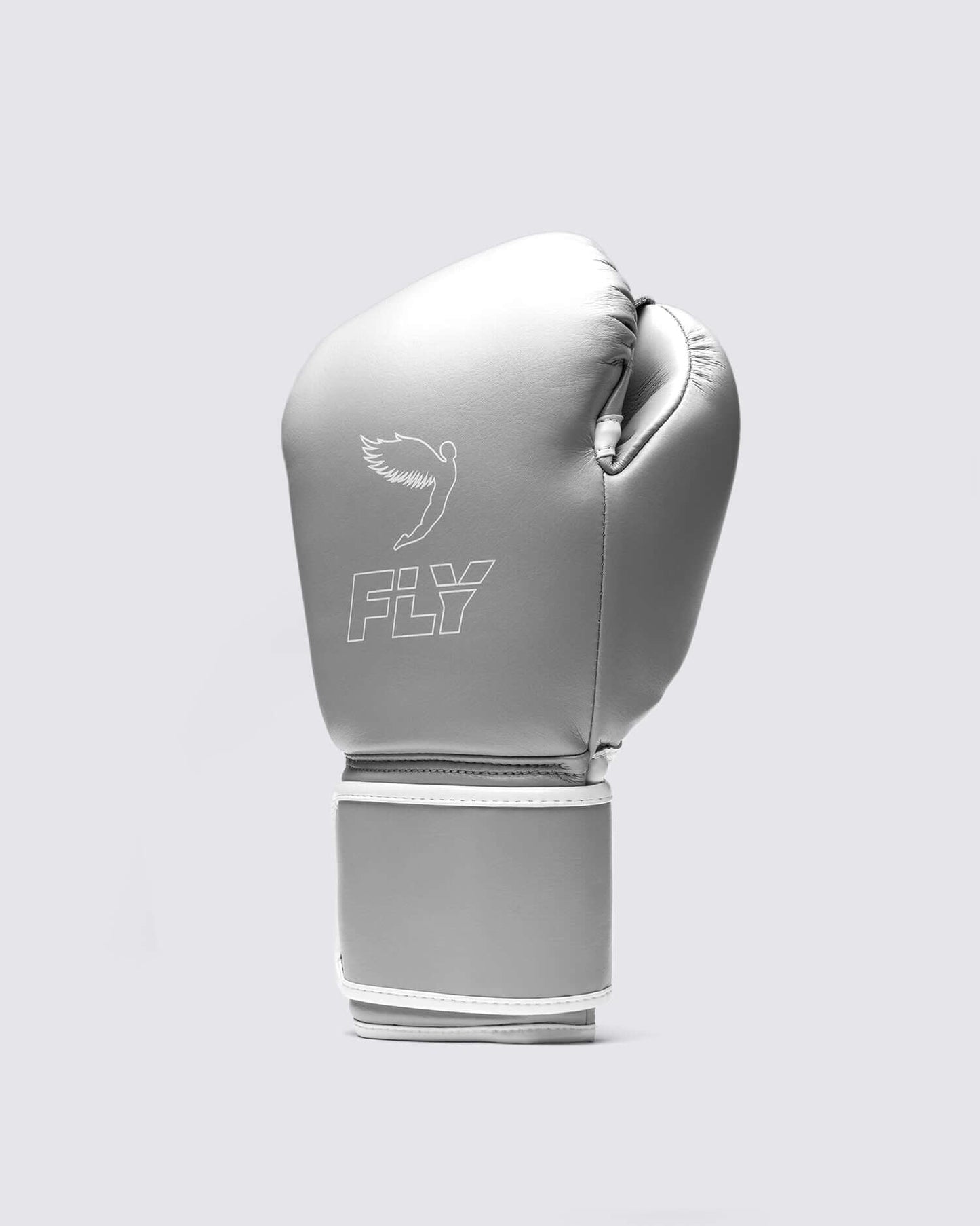 Fly Boxing Gloves Grey/White Velcro