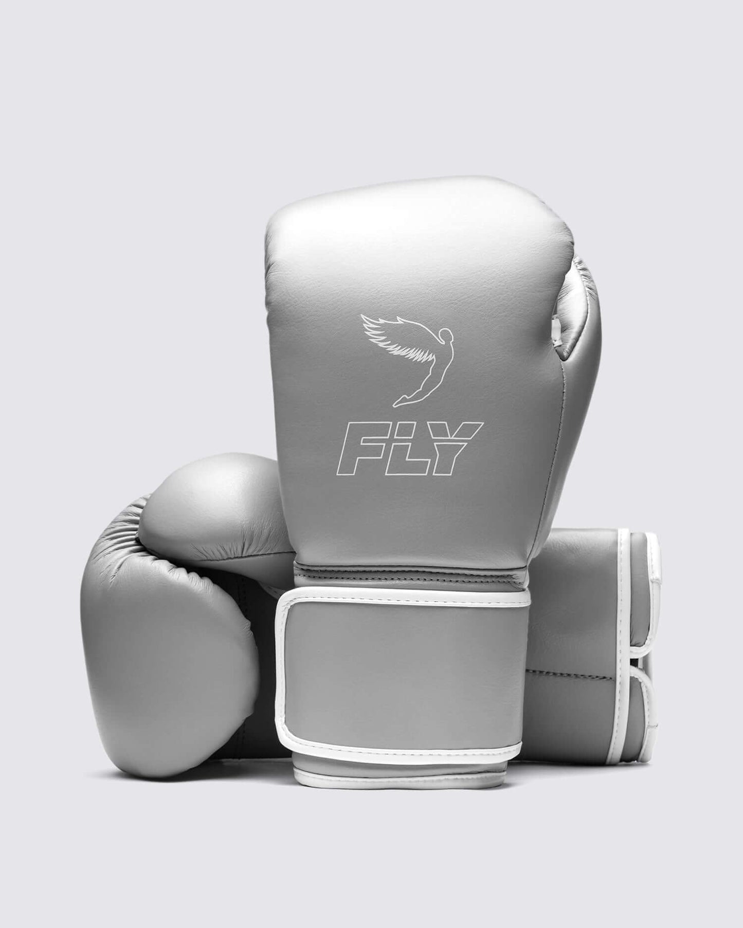 Fly Boxing Gloves Grey/White Velcro