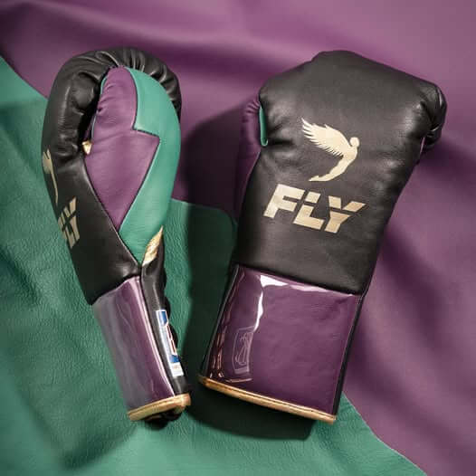 Fly Boxing Gloves Grey/Purple/Green Customizable