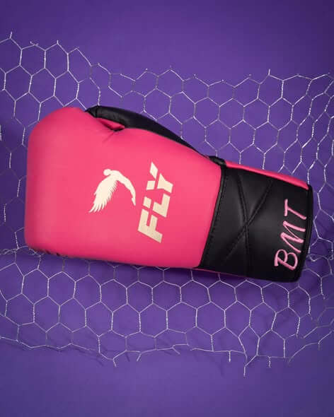 Fly Boxing Gloves Pink/Black Customizable