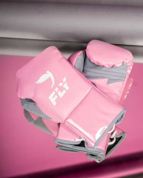 Fly Boxing Gloves Pink/Grey Custom