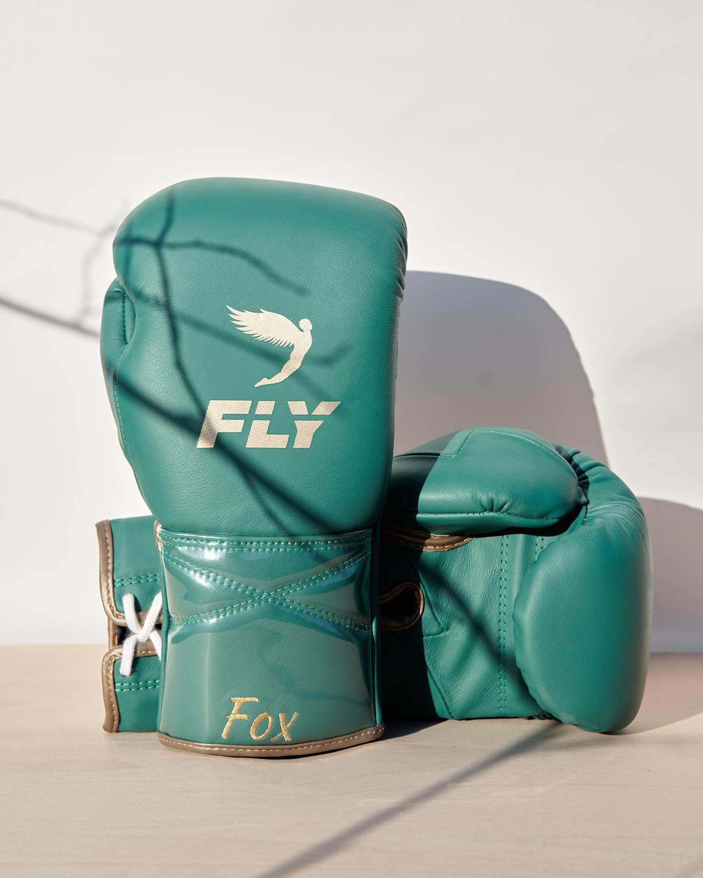 Fly Boxing Gloves Teal/Gold Customizable