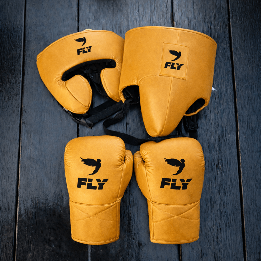 Fly Boxing Set Golden Protective Gear