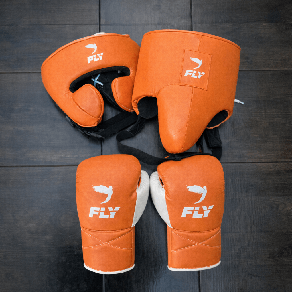 Fly Boxing Set Orange/White Protective Gear