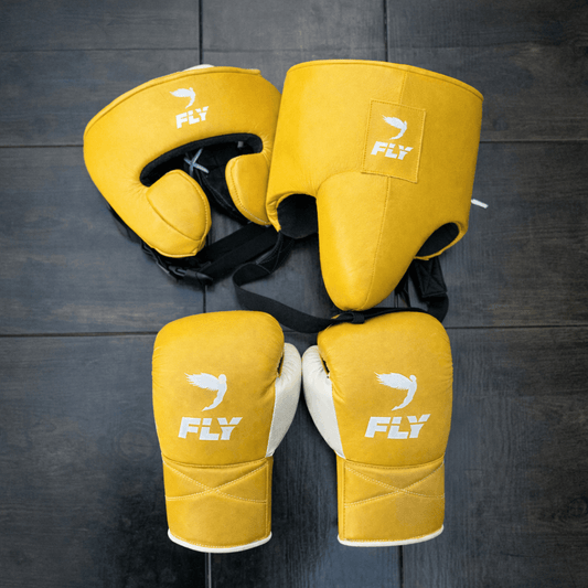 Fly Boxing Set Yellow/White Sparring Set