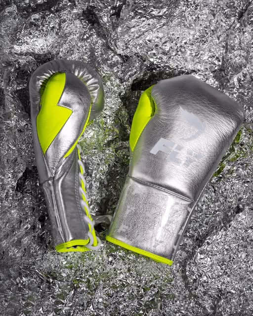 Fly Boxing Gloves Silver/Parrot Competition