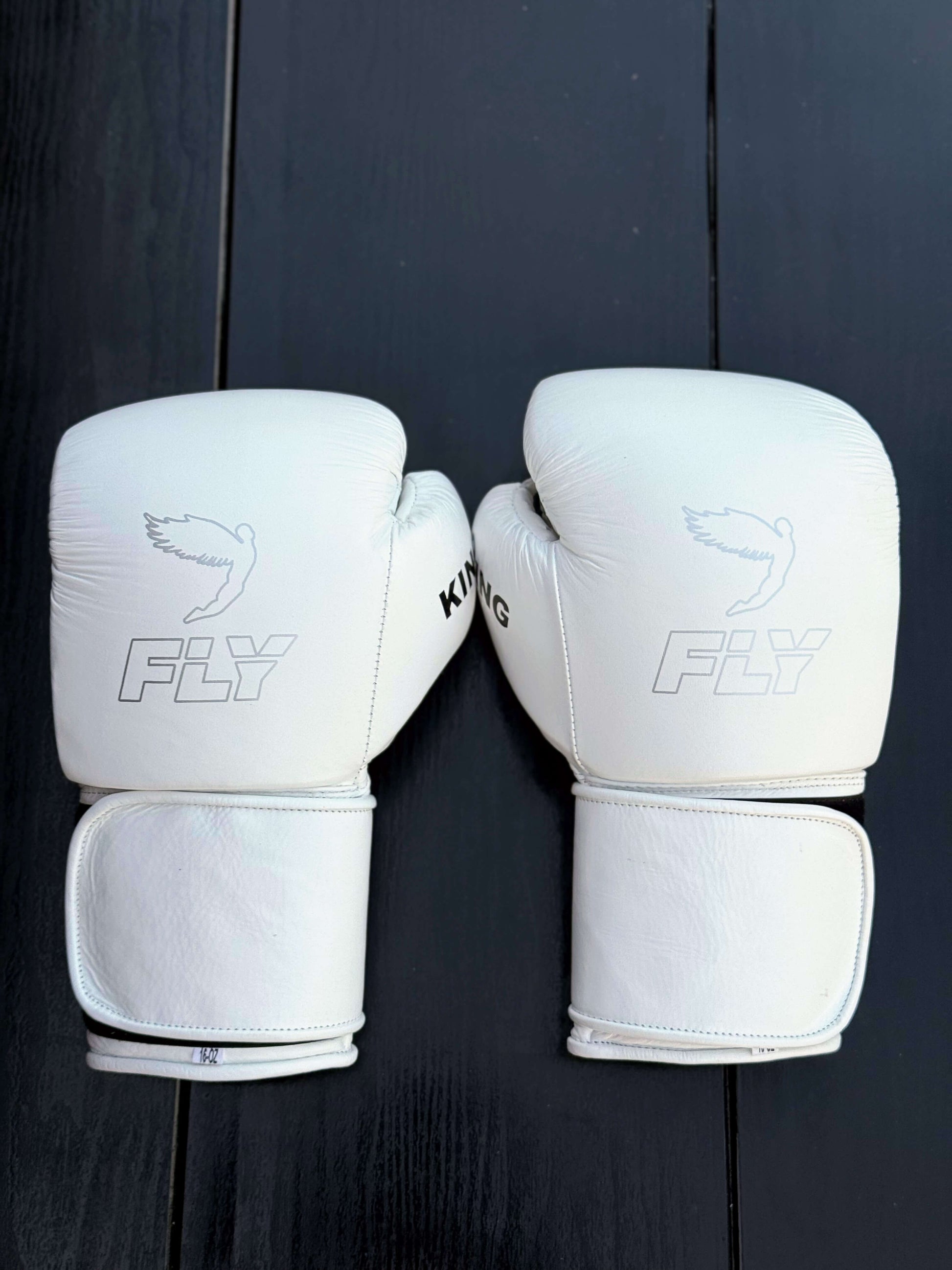 Fly Boxing Gloves White Velcro 14oz