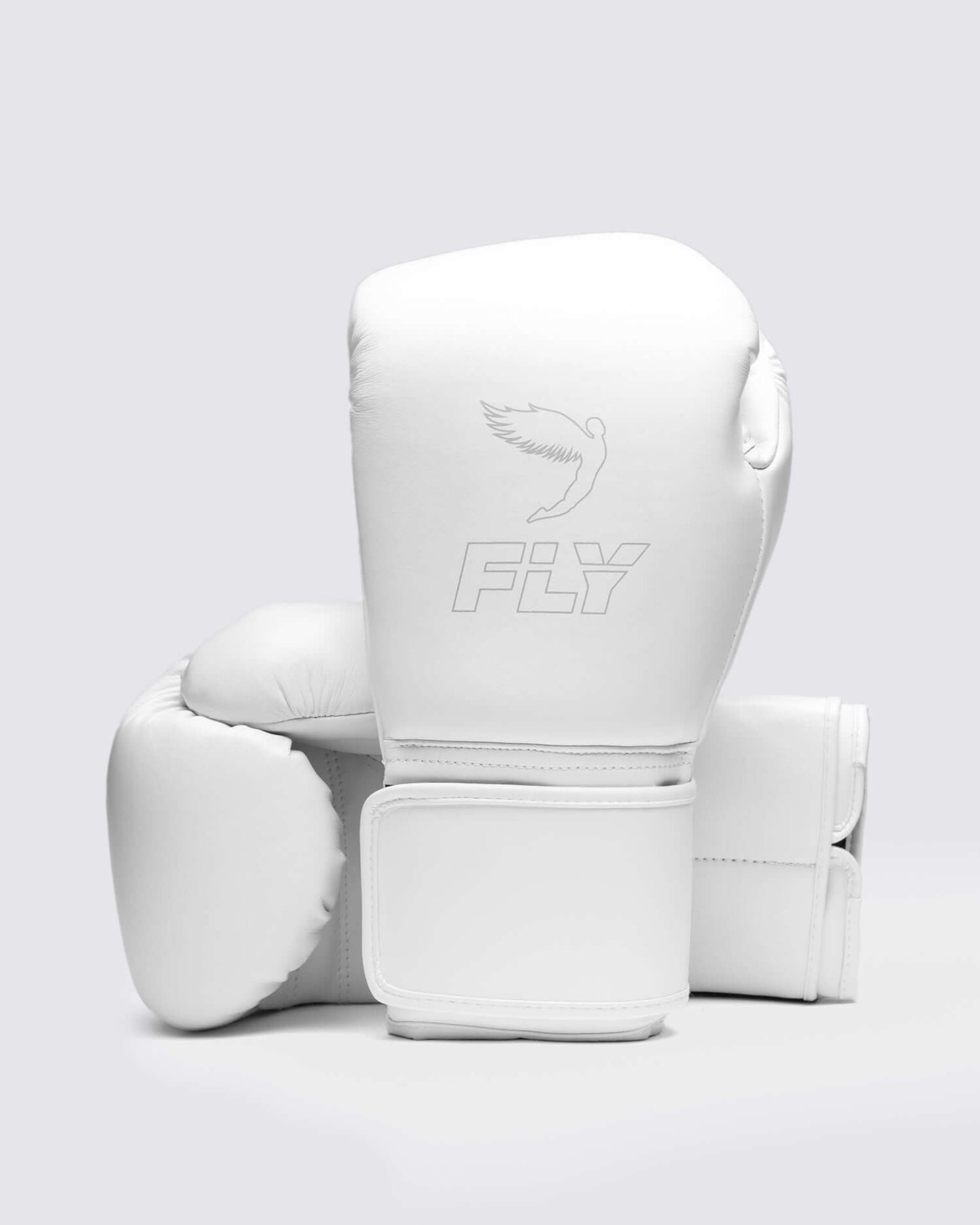 Fly Boxing Gloves White Velcro 14oz