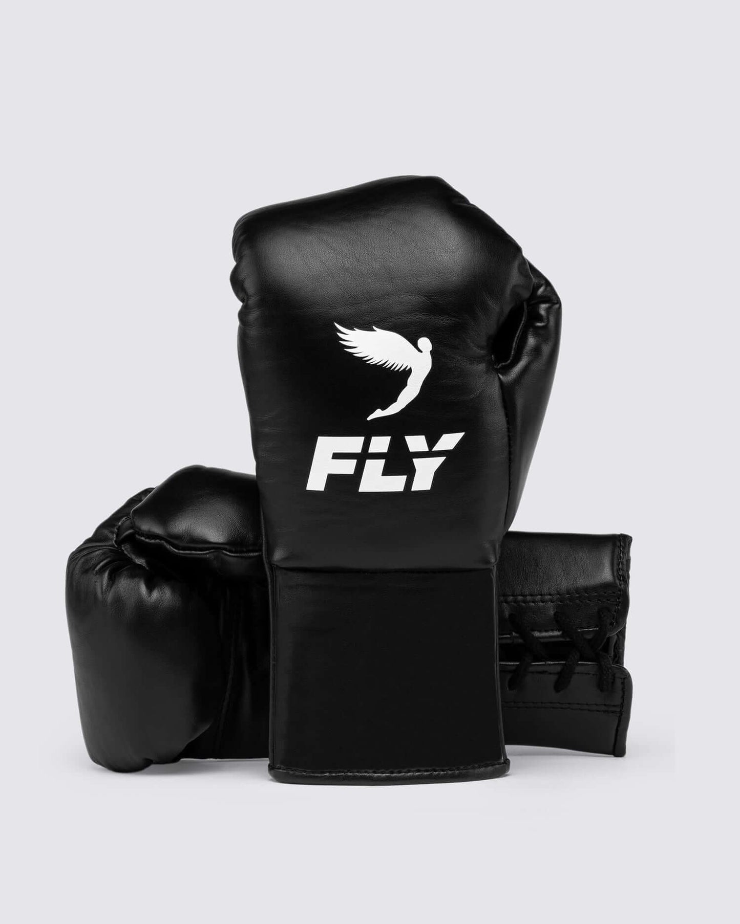 Fly Boxing Gloves Black/White Leather