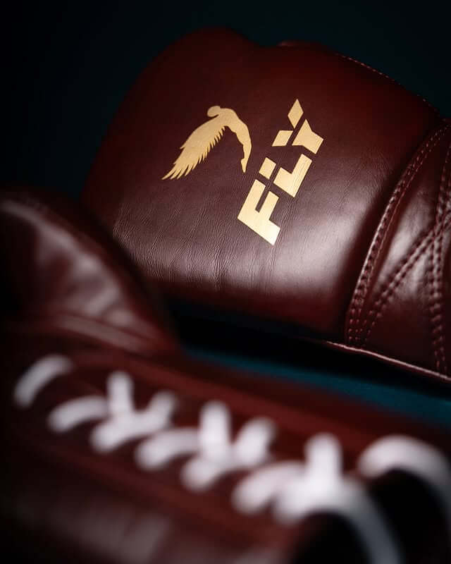 Fly Boxing Gloves Maroon/Gold Lace-Up 16oz