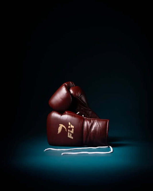 Fly Boxing Gloves Maroon/Gold Lace-Up 16oz