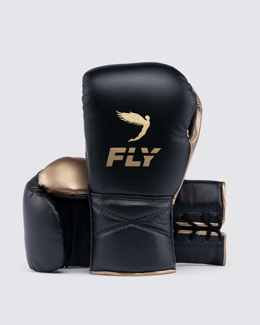 Fly Boxing Gloves Black/Gold Competition