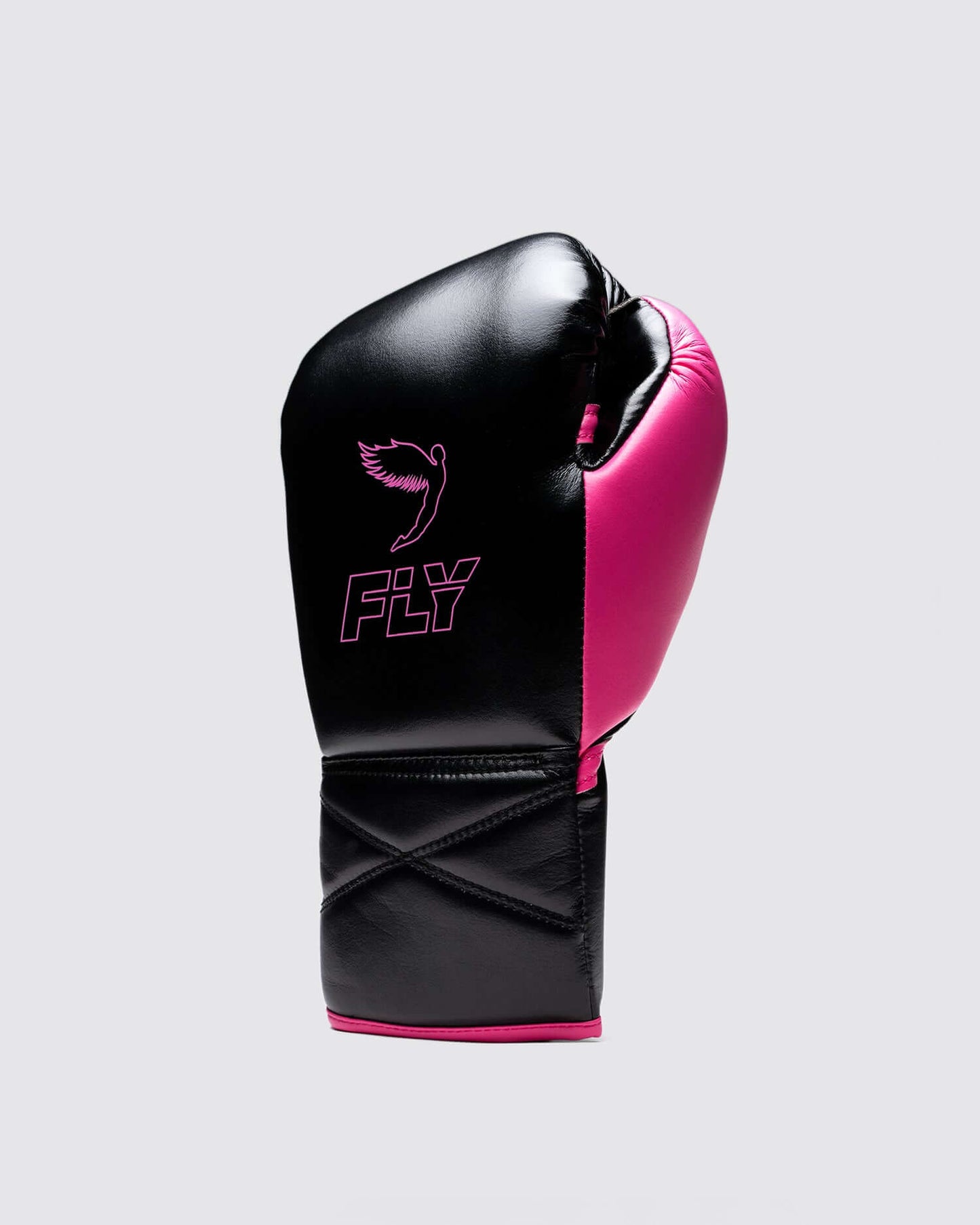 Fly Boxing Gloves Black/Pink Lace-Up