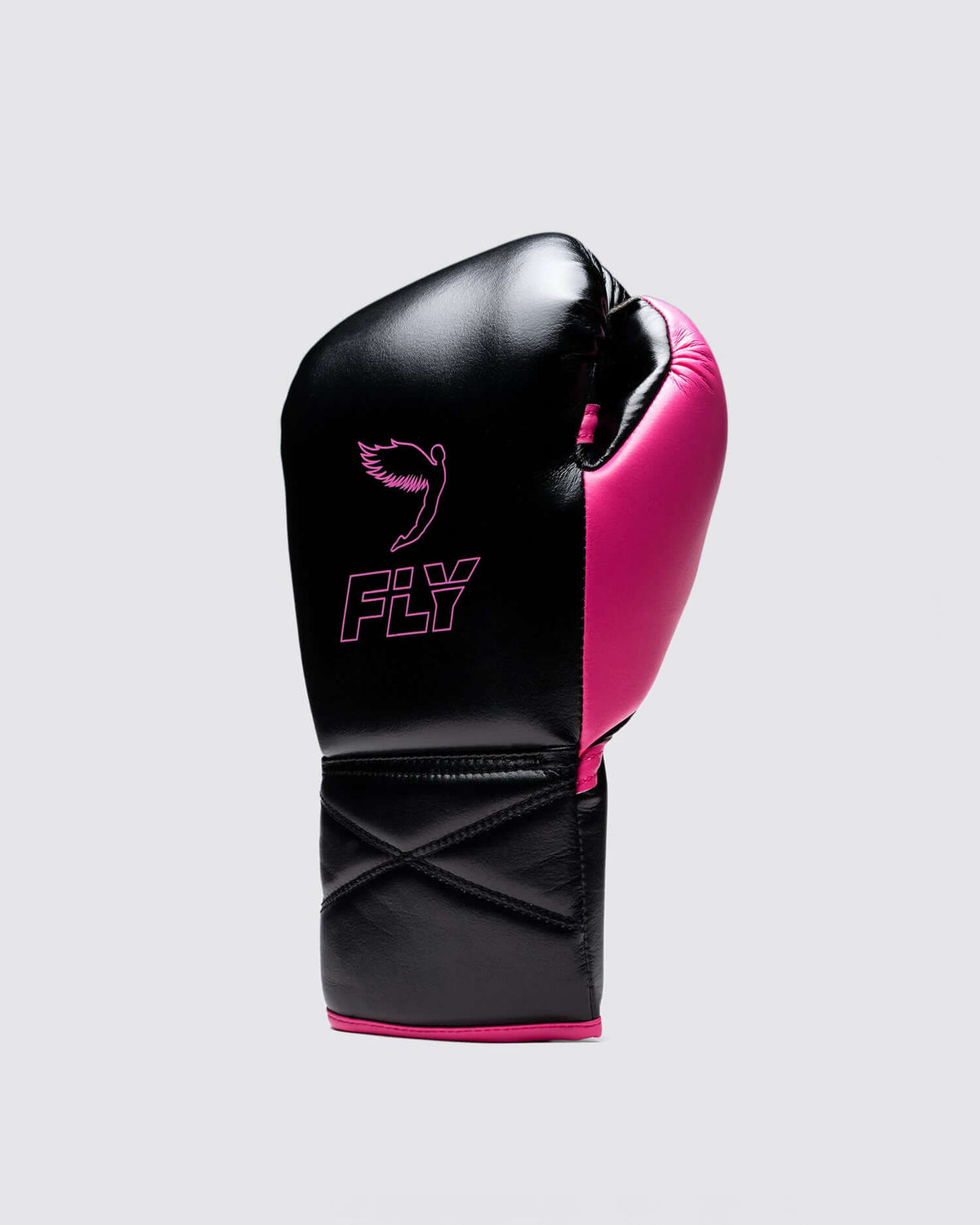 Fly Boxing Gloves Black/Pink Lace-Up