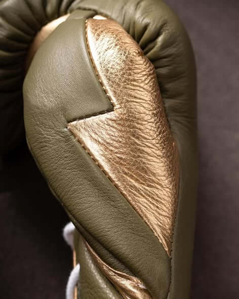 Fly Boxing Gloves Light-Green/Gold Leather