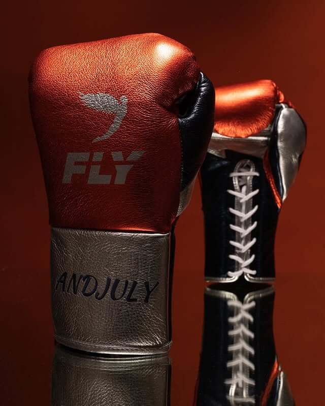 Fly Boxing Gloves Red/Silver/Black Competition
