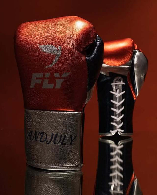 Fly Boxing Gloves Red/Silver/Black Competition
