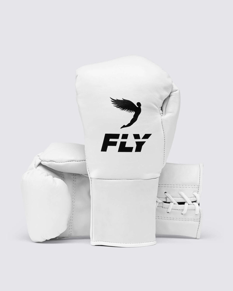 Fly Boxing Gloves White/Black Fitness Boxing