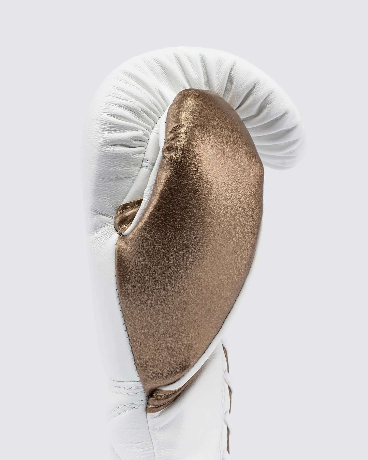Fly Boxing Gloves White/Brown Lace-Up Training