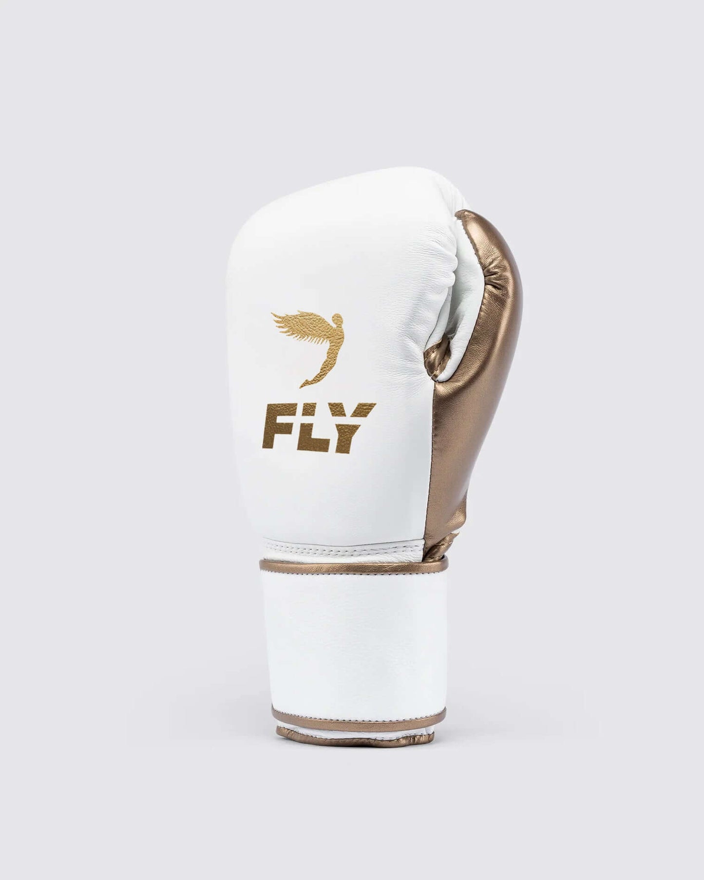 Fly Boxing Gloves White/Brown Fight Gear