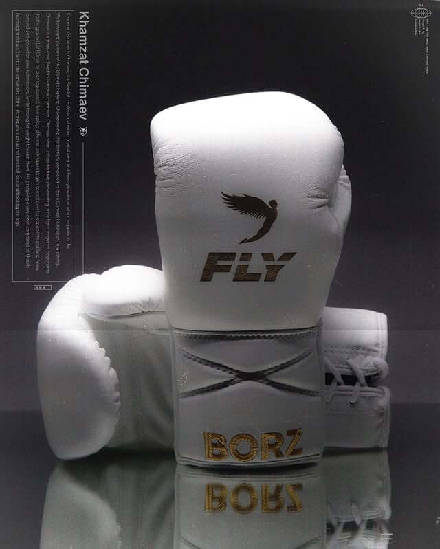 Fly Boxing Gloves White/Gold Sparring